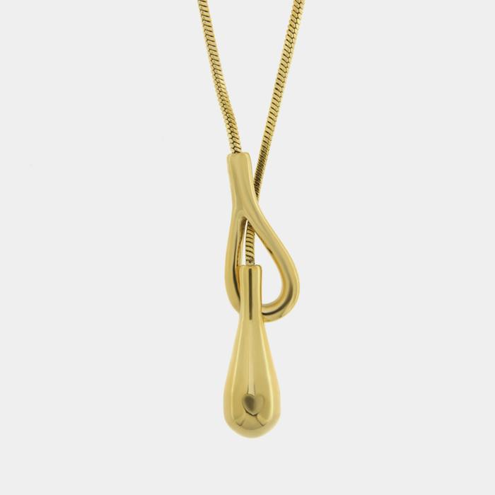 Collana in Acciaio intrecciato con goccia