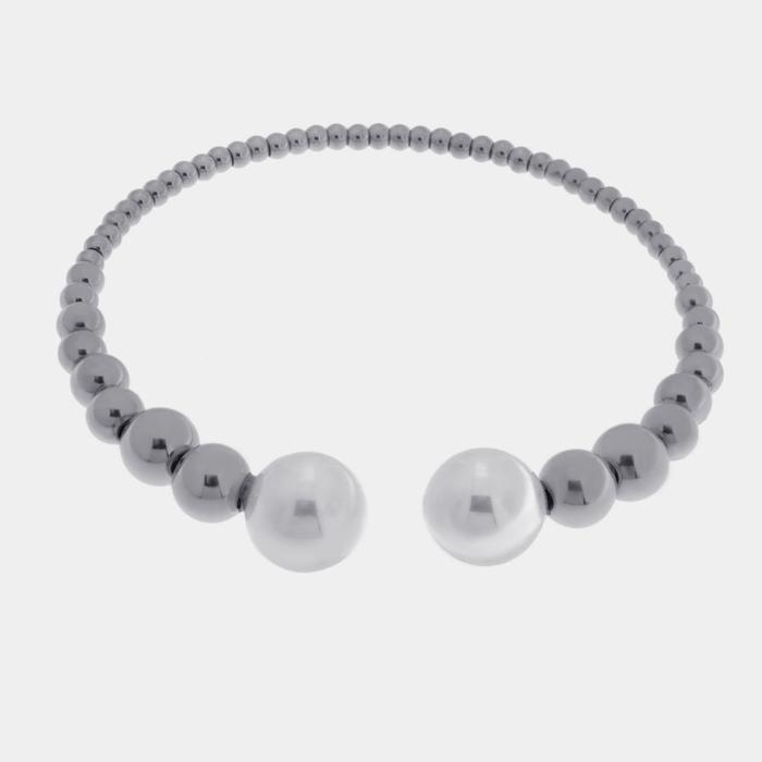 Bracciale in Acciaio rigido con sfere e perle