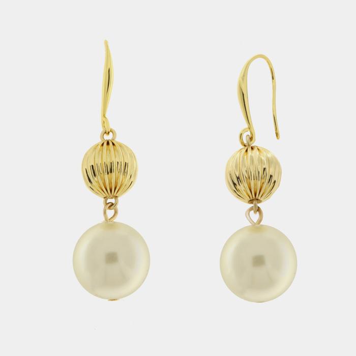 Orecchini in Metallo con perla pendente
