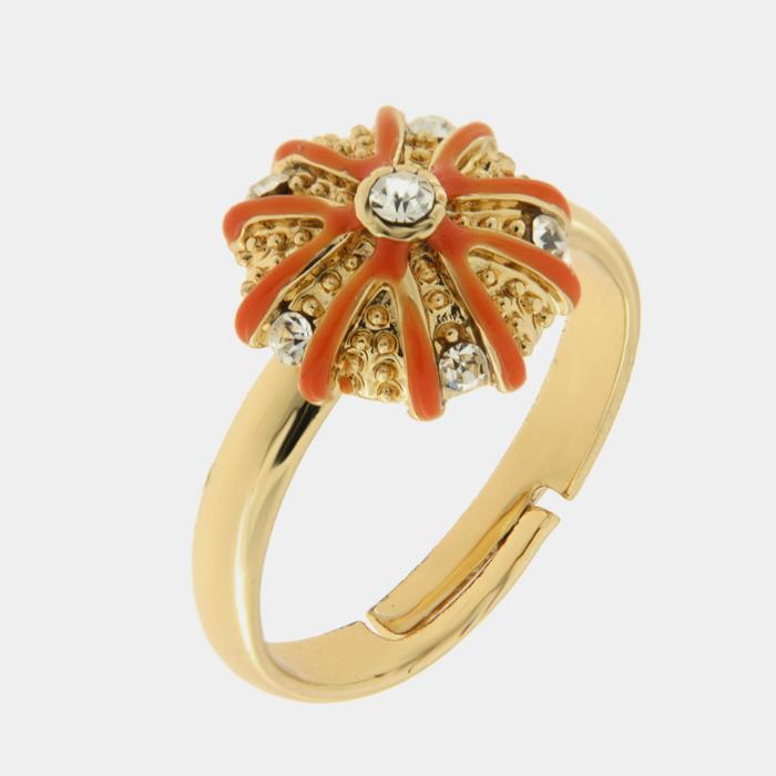 Anello in Metallo con riccio arancio