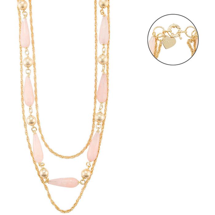 Collana giada rosa goccia