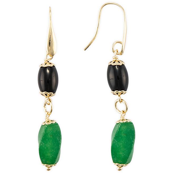 Orecchini onice e giada verde