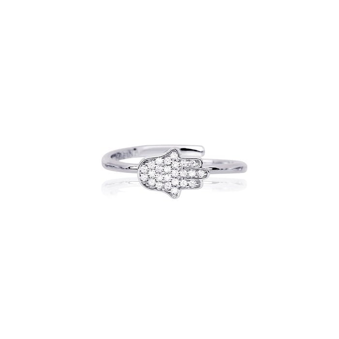 Anello ringe mano di fatima zirconi