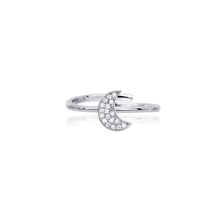 Anello ringe luna zirconi