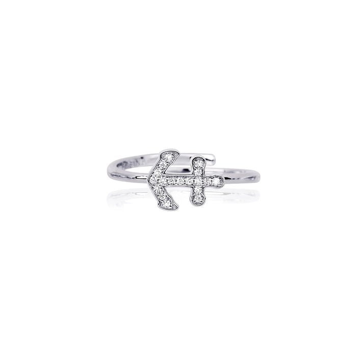 Anello ringe ancora zirconi