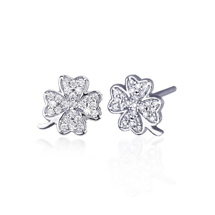 Orecchini ohrringe quadrifoglio strass