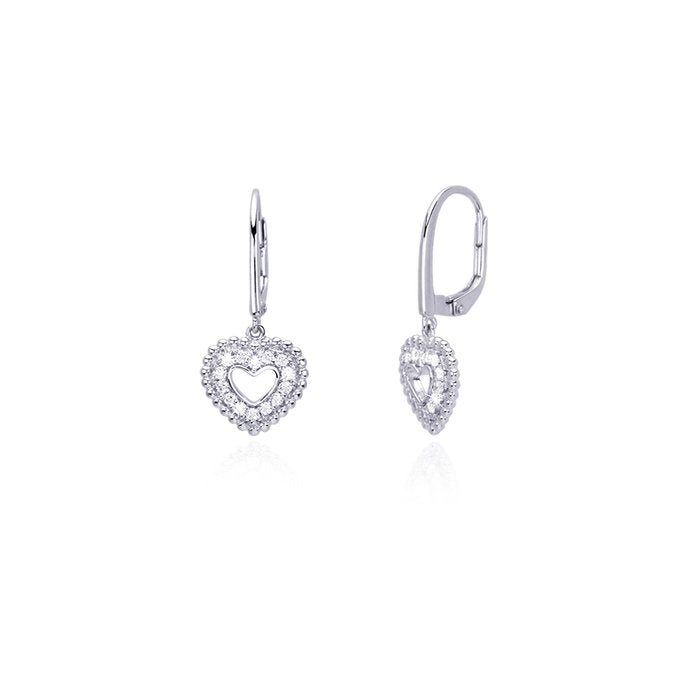 Orecchini ohrringe monachella pendenti cuore strass