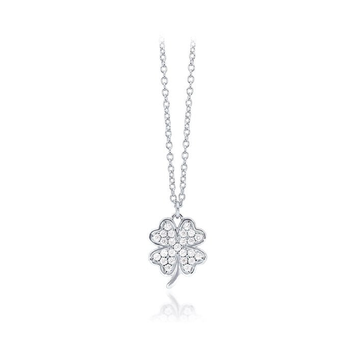 Girocollo halsketten pendente quadrifoglio strass