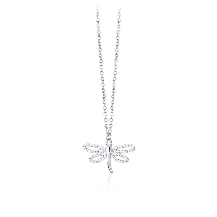 Girocollo halsketten pendente libellula zirconi