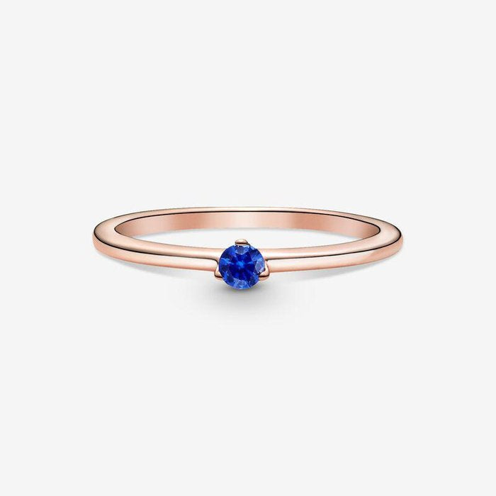 Anello Solitario Blu