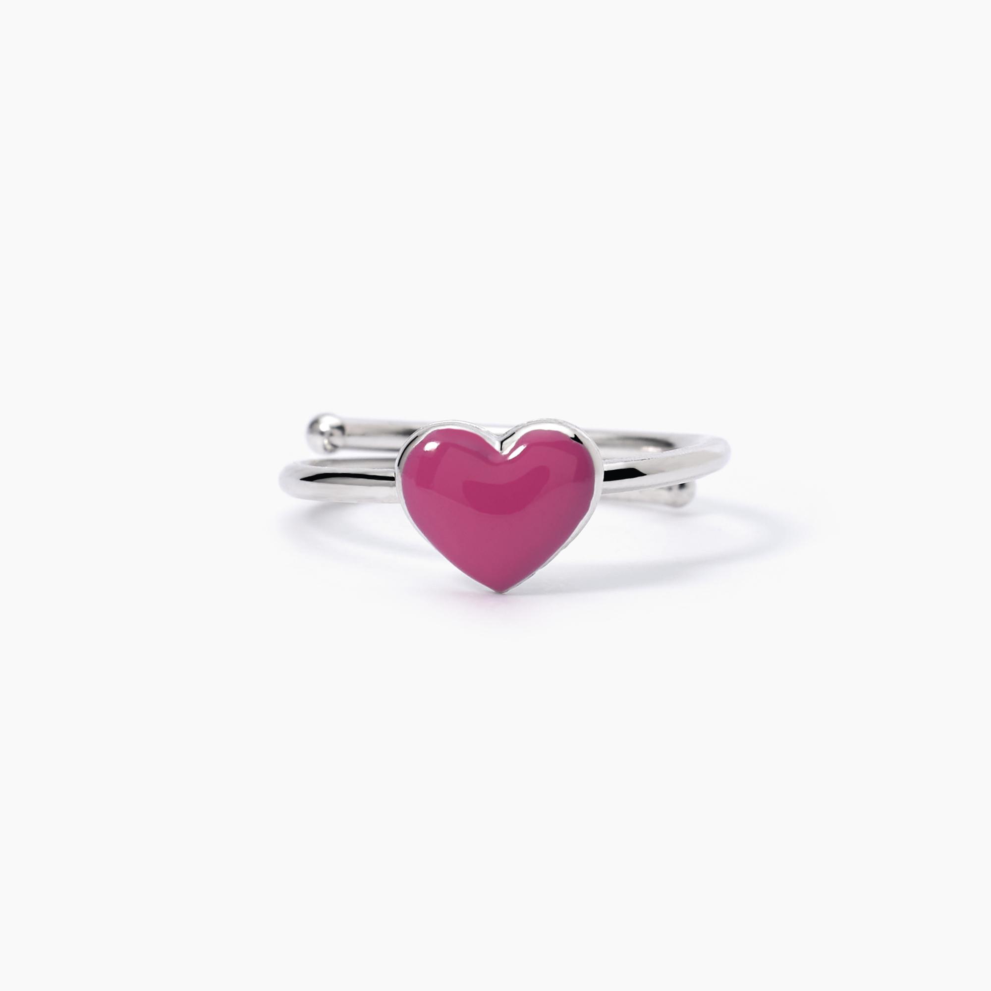 Anello cuore smalto rosa PINK-LOVE