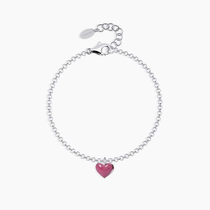 Bracciale cuore smalto rosa PINK-LOVE
