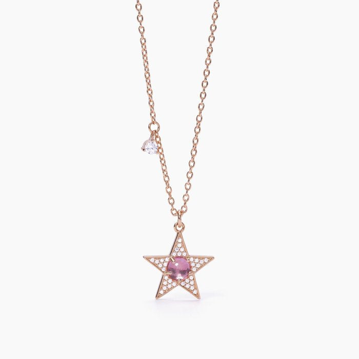 Girocollo stella rosato e tormalina sintetica STARLET