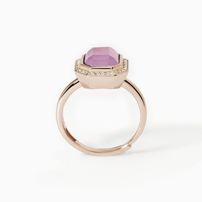 Anello taglio ottagonale con giada JETSET