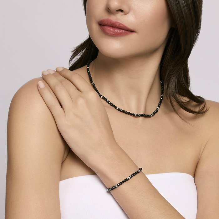 Bracciale in argento con agata nera COLOR CODE