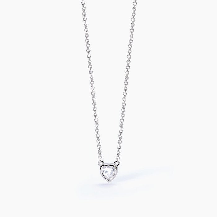 Girocollo in argento con punto luce taglio cuore SHINY