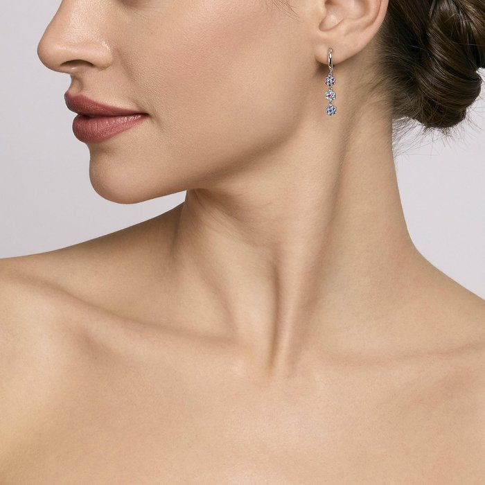 Orecchini in argento con pendenti a forma di fiore FIOR FIORE