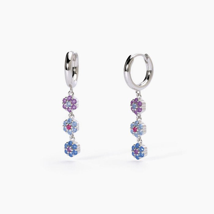 Orecchini in argento con pendenti a forma di fiore FIOR FIORE