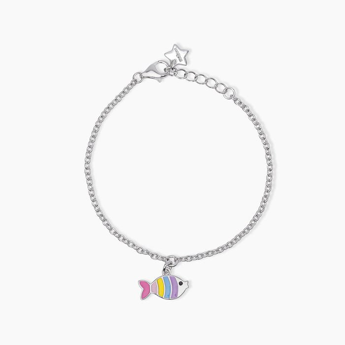 Bracciale in argento con pesciolino smaltato CORALLINO