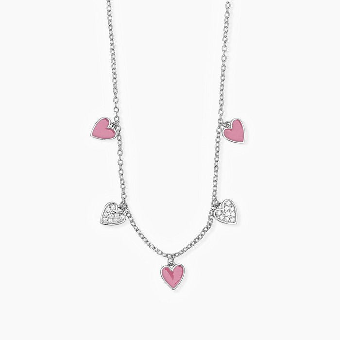 Girocollo in argento con cuori pendenti MON AMOUR