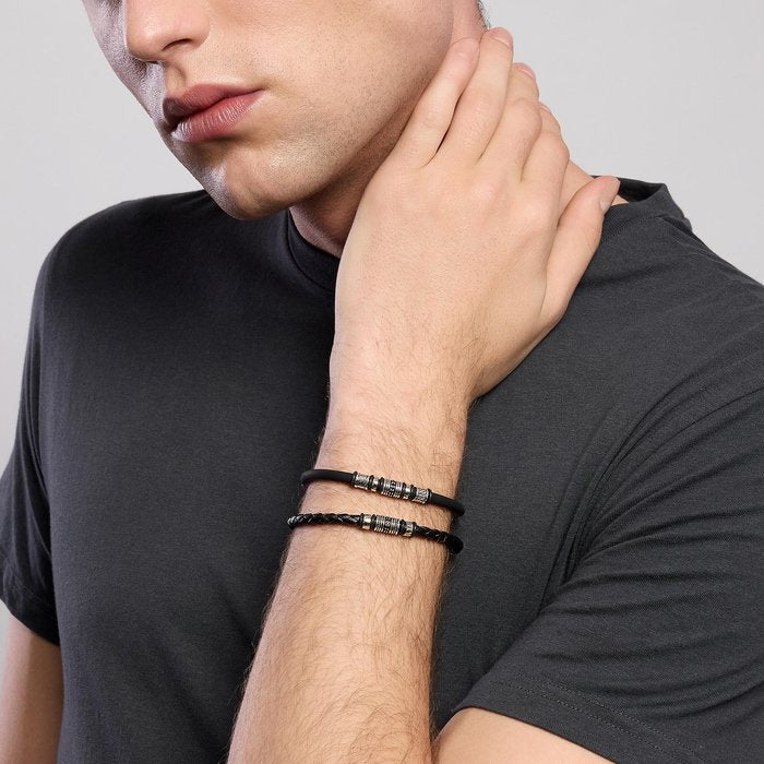 Bracciale uomo in acciaio e silicone SMARTER