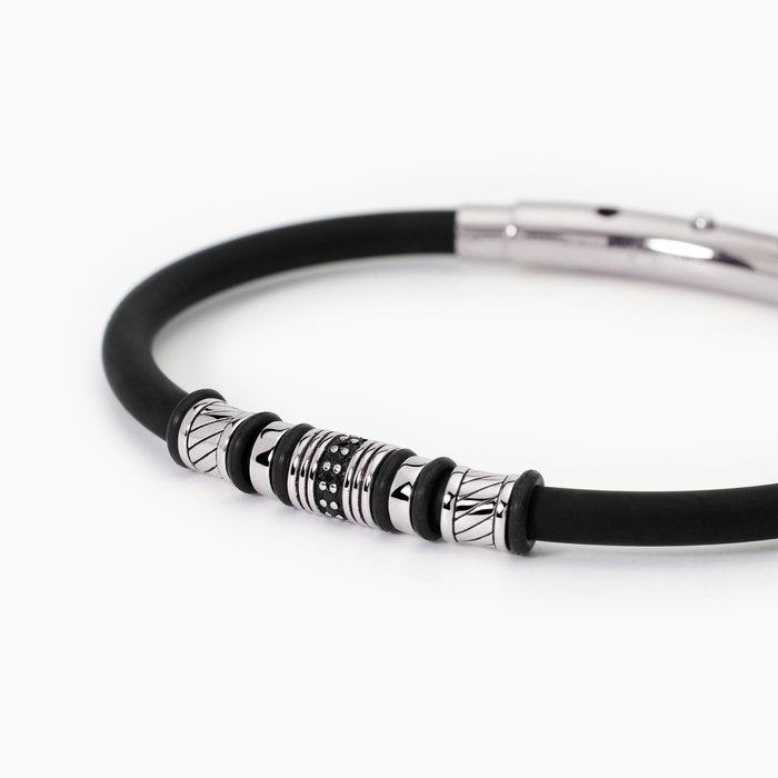 Bracciale uomo in acciaio e silicone SMARTER