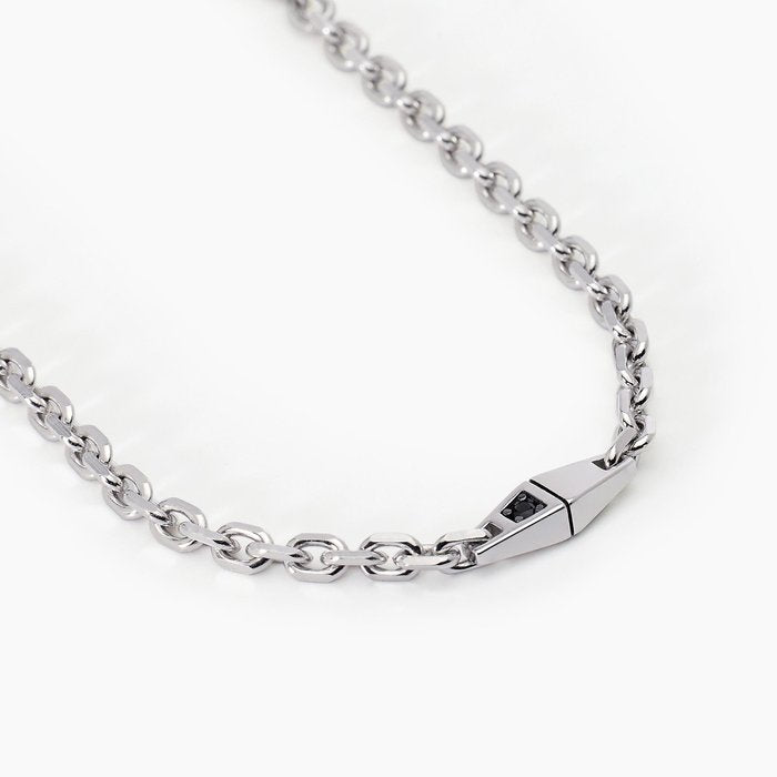 Collana in argento con catena rolò e inserti MODERNISTA