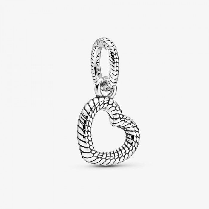 Pendente a cuore aperto con maglia snake