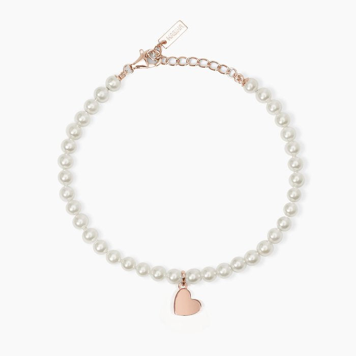 Bracciale con perle conchiglia e cuore ONE LOVE