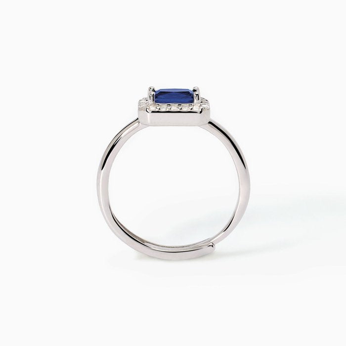 Anello in argento con zaffiro sintetico e zirconi COOL OR RÉTRO?