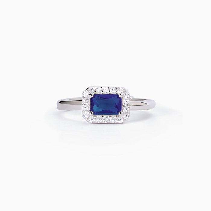 Anello in argento con zaffiro sintetico e zirconi COOL OR RÉTRO?