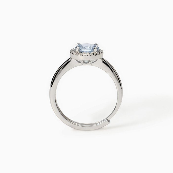 Anello in argento con acquamarina sintetica REVIVAL