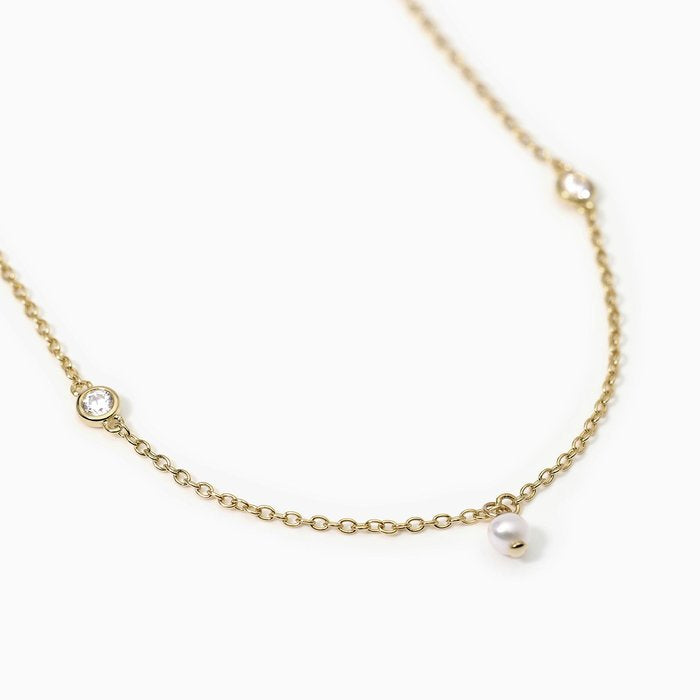 Catena girovita in argento placcato oro con perle DUCHESSA