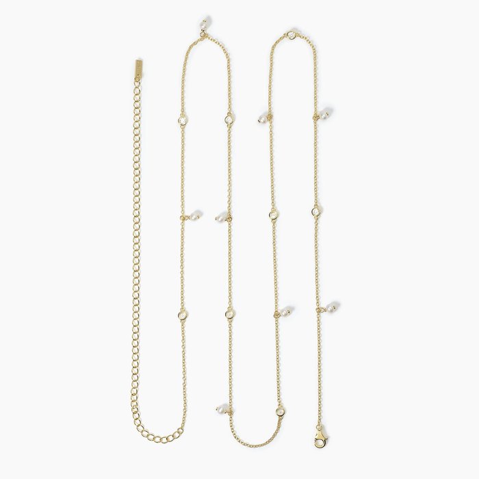 Catena girovita in argento placcato oro con perle DUCHESSA