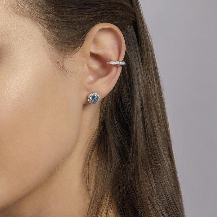 Orecchini in argento a lobo con acquamarina sintetica REVIVAL