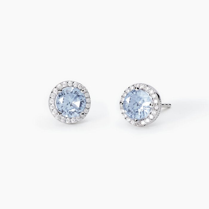 Orecchini in argento a lobo con acquamarina sintetica REVIVAL