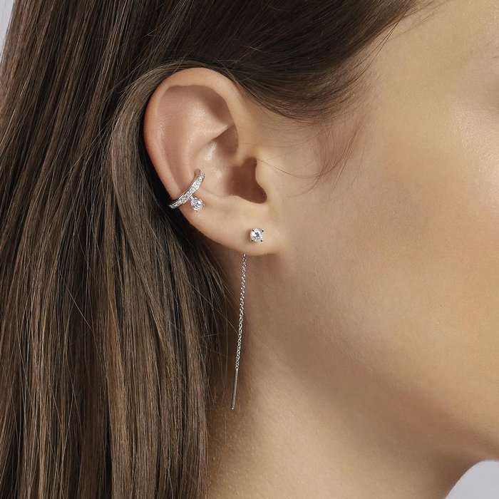 Orecchini pendenti in argento con punto luce SHINY