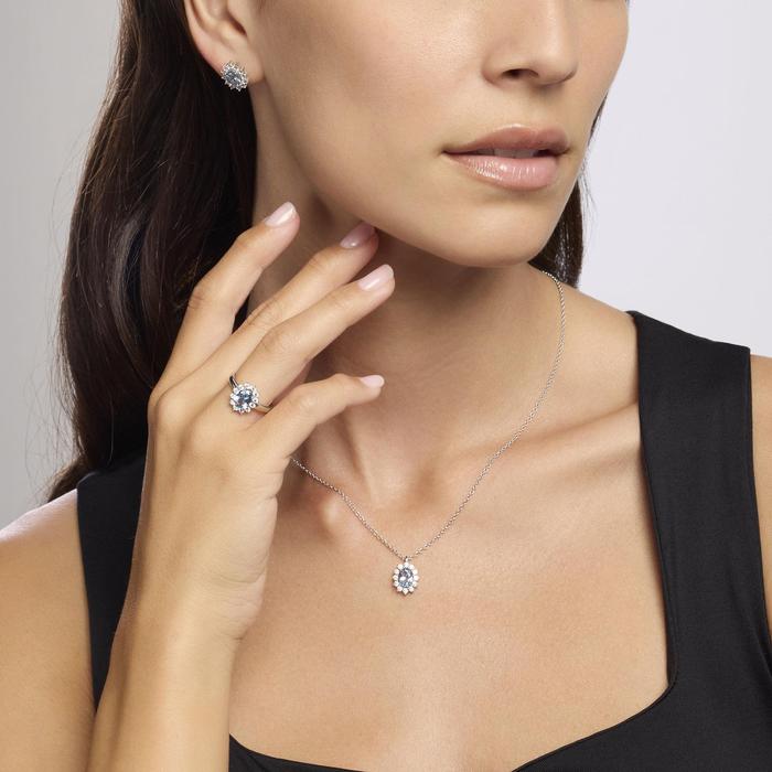 Anello in argento con acquamarina sintetica ovale COOL OR RÉTRO?