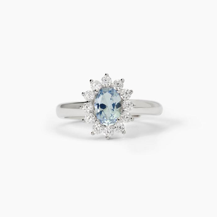 Anello in argento con acquamarina sintetica ovale COOL OR RÉTRO?