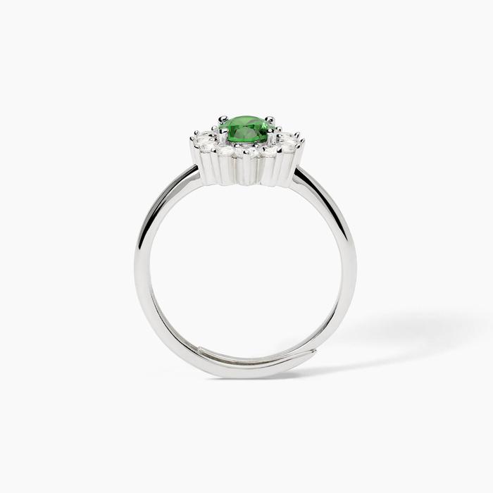 Anello in argento con smeraldo sintetico ovale COOL OR RÉTRO?