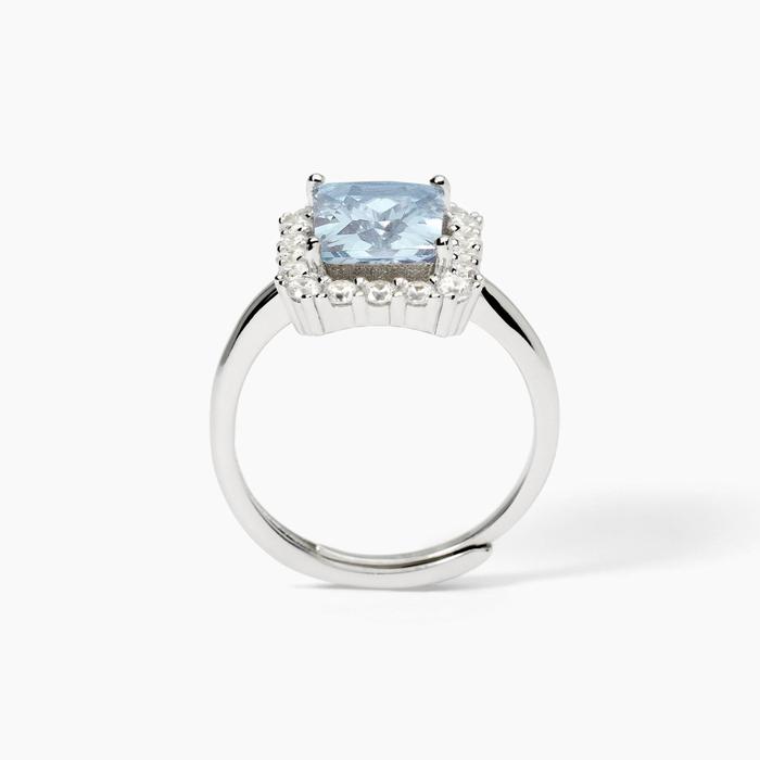 Anello in argento con acquamarina sintetica DESIDERIO INFINITO