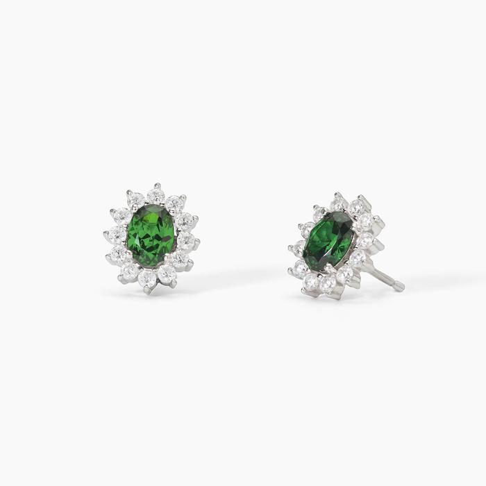 Orecchini in argento con smeraldo sintetico COOL OR RÉTRO?