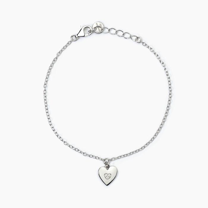 Bracciale in argento con cuoricino TVB