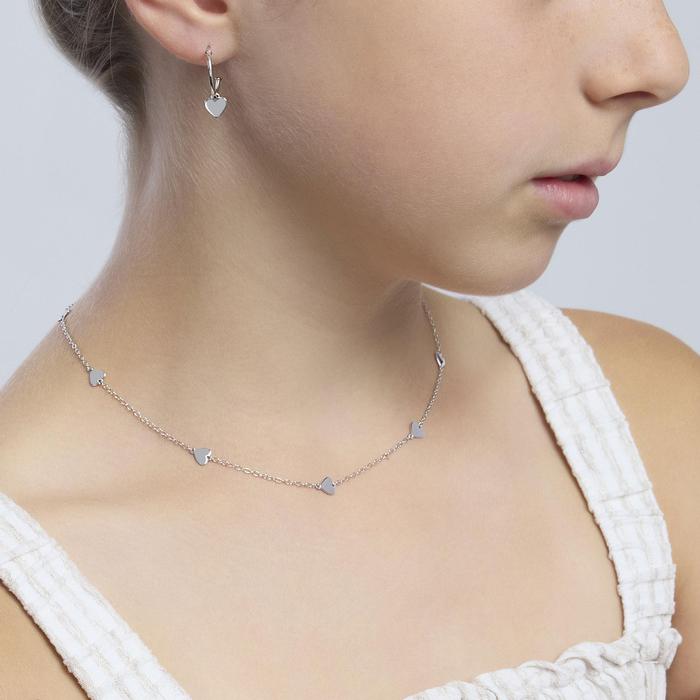 Girocollo in argento con cuoricini MON AMOUR