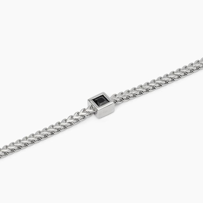 Bracciale in argento con catena franco BLACK CODE
