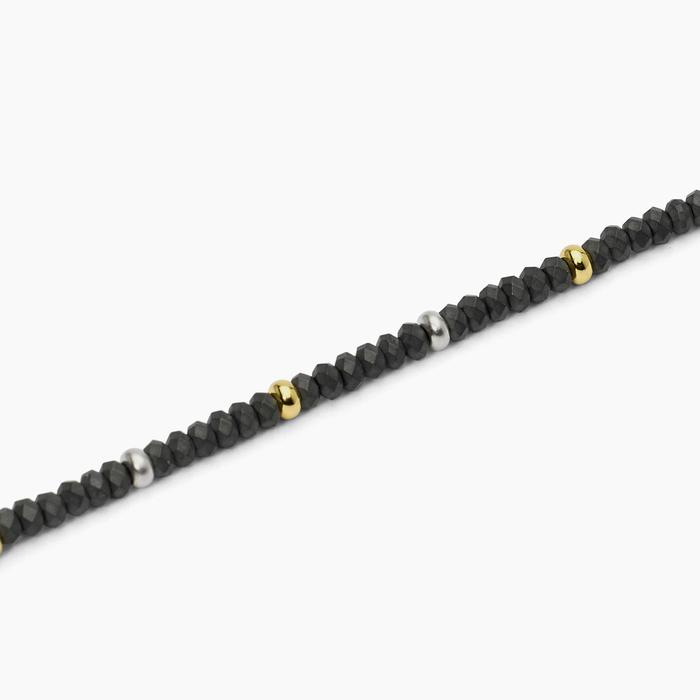 Bracciale in argento con ematite e inserti dorati ON ROAD