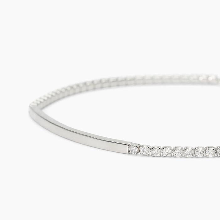 Bracciale in argento con piastra e zirconi bianchi GENTLEMAN
