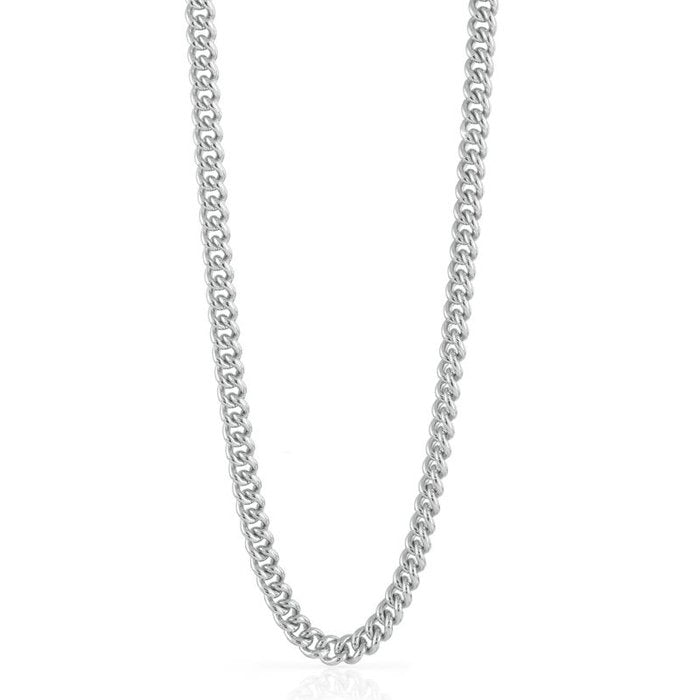 Collana catena grumetta piccola in bronzo argentato