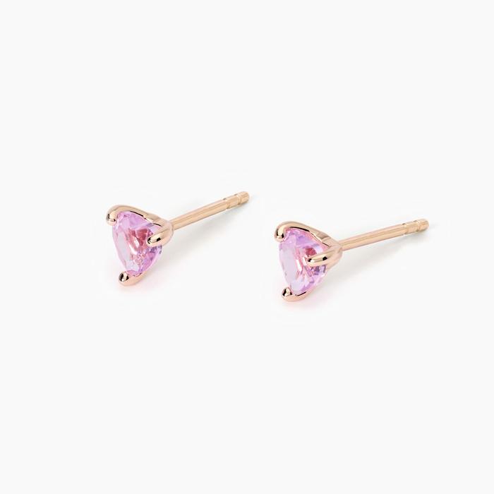 Orecchini in argento placcato oro rosa con tormalina sintetica Rouge