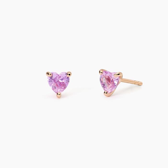 Orecchini in argento placcato oro rosa con tormalina sintetica Rouge